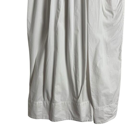 Staud Jackson White Smocked V-Neck Short Sleeve A-Line Midi Dress Size Large - Picture 10 of 16